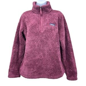 Patagonia | Women Medium | Berry Worn Wear Fuzzy Fleece 1/4 Zip Pullover Sweater